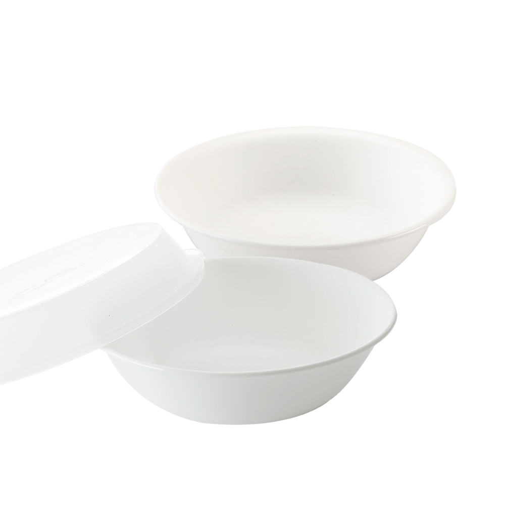 Corelle Brands 康寧餐具純白湯碗2入組加贈微波蓋