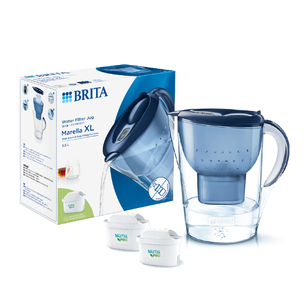 BRITA【德國官方】Marella MXPRO 3.5L 馬利拉濾水壺+1入純淨全效型濾芯(共2芯)