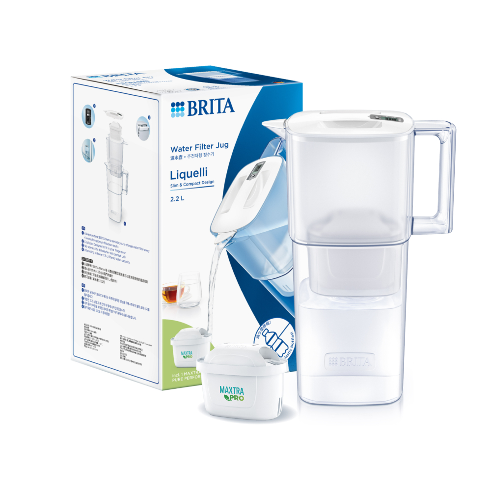BRITA官方直營 日系簡約濾水壺2.2L (內含1入MAXTRA PRO純淨全效型濾芯)